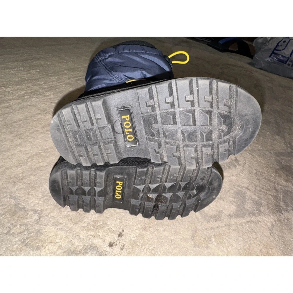 Polo Ralph Lauren Jakson Snow Boots Blue Yellow Big Pony Toddler Boys Sz 7 - Picture 5 of 6